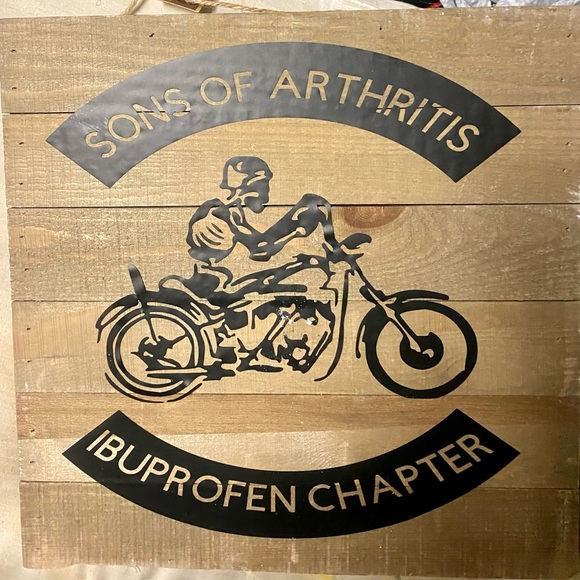 NWT…custom made sign on wooden box that is 1x12…sign says Sons of Arthritis ibu - Picture 3 of 4